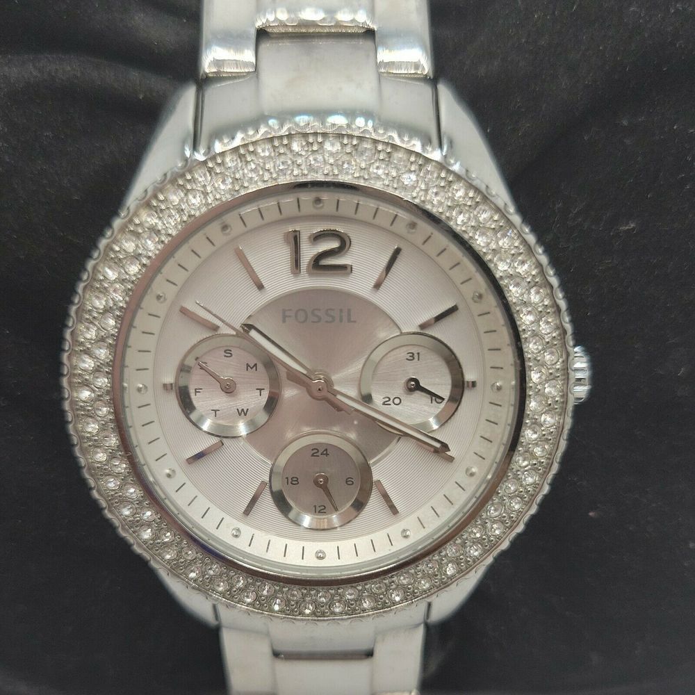 Fossil Stella ES3588 Women Silver Stainless Steel Analog Dial Quartz Watch DE384